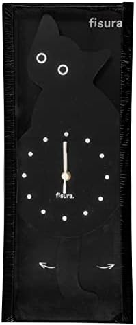 FISURA - Katzenuhr mit Schwanz. Original-Wanduhr. Leise Wanduhr 46 x 8 Zentimeter. Holz und ABS. 1 A