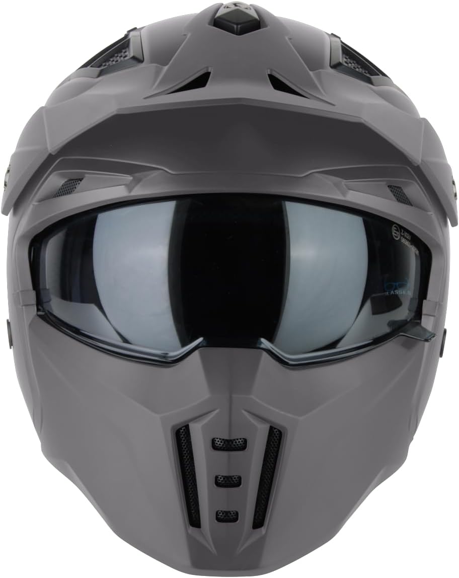 VINZ Kioto Jethelm / Streetfighter Helm | ECE 22.06 zugelassen | Rollerhelm mit Sonnenvisier / Sonne