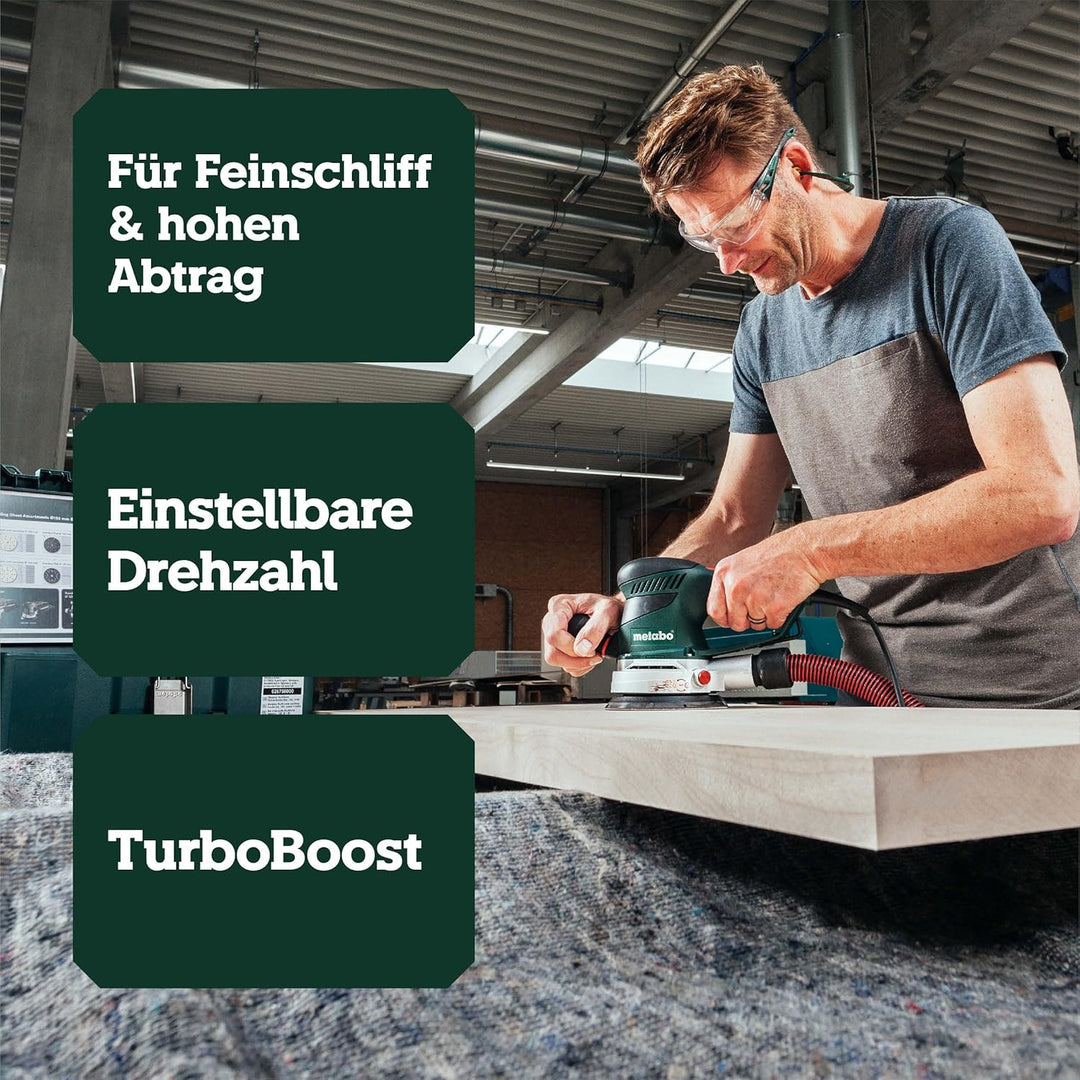 Metabo Exzenterschleifer SXE 450 TurboTec (600129000) Karton, Durchmesser des Stütztellers: 150 mm,
