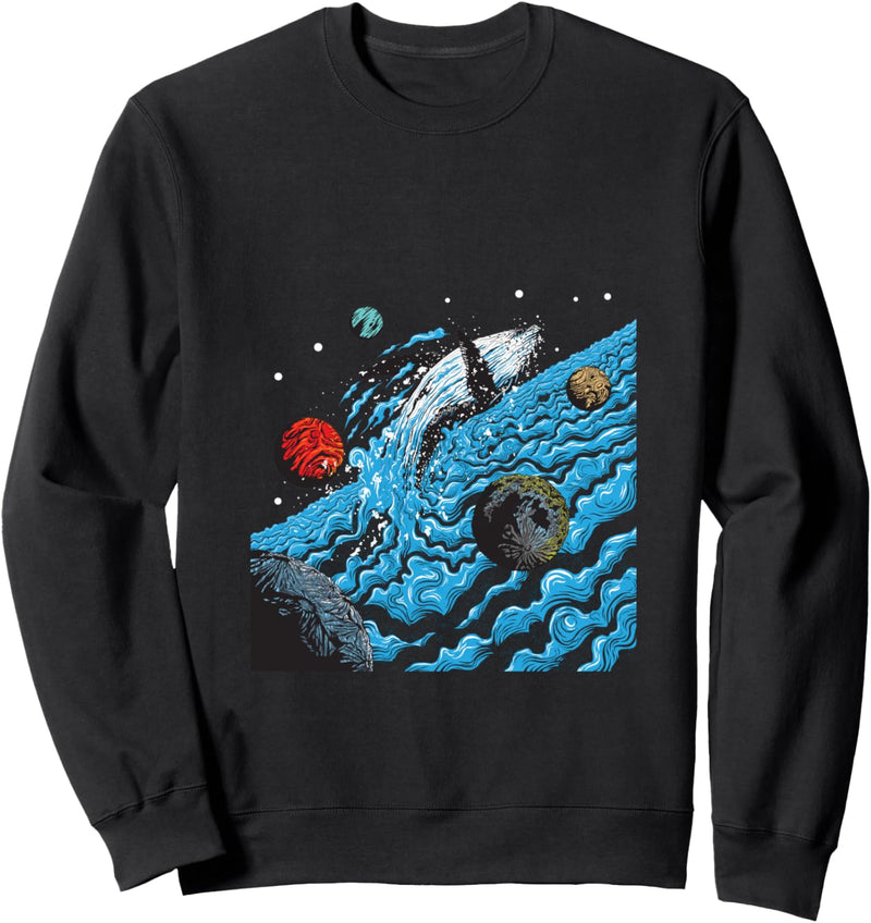 Buckelwal Space Breach Schwimmer | Fantasy Whale Watcher Sweatshirt