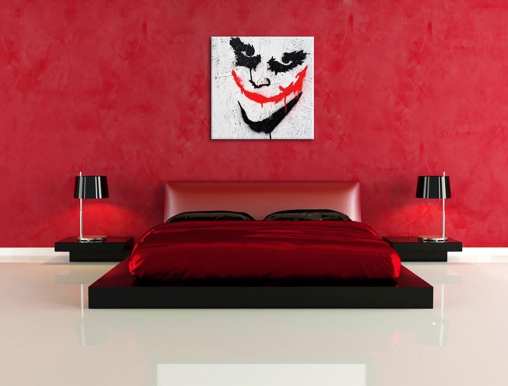 Pixxprint Joker in Gefahr, Format: 70x70 auf Leinwand, XXL riesige Bilder fertig gerahmt mit Keilrah