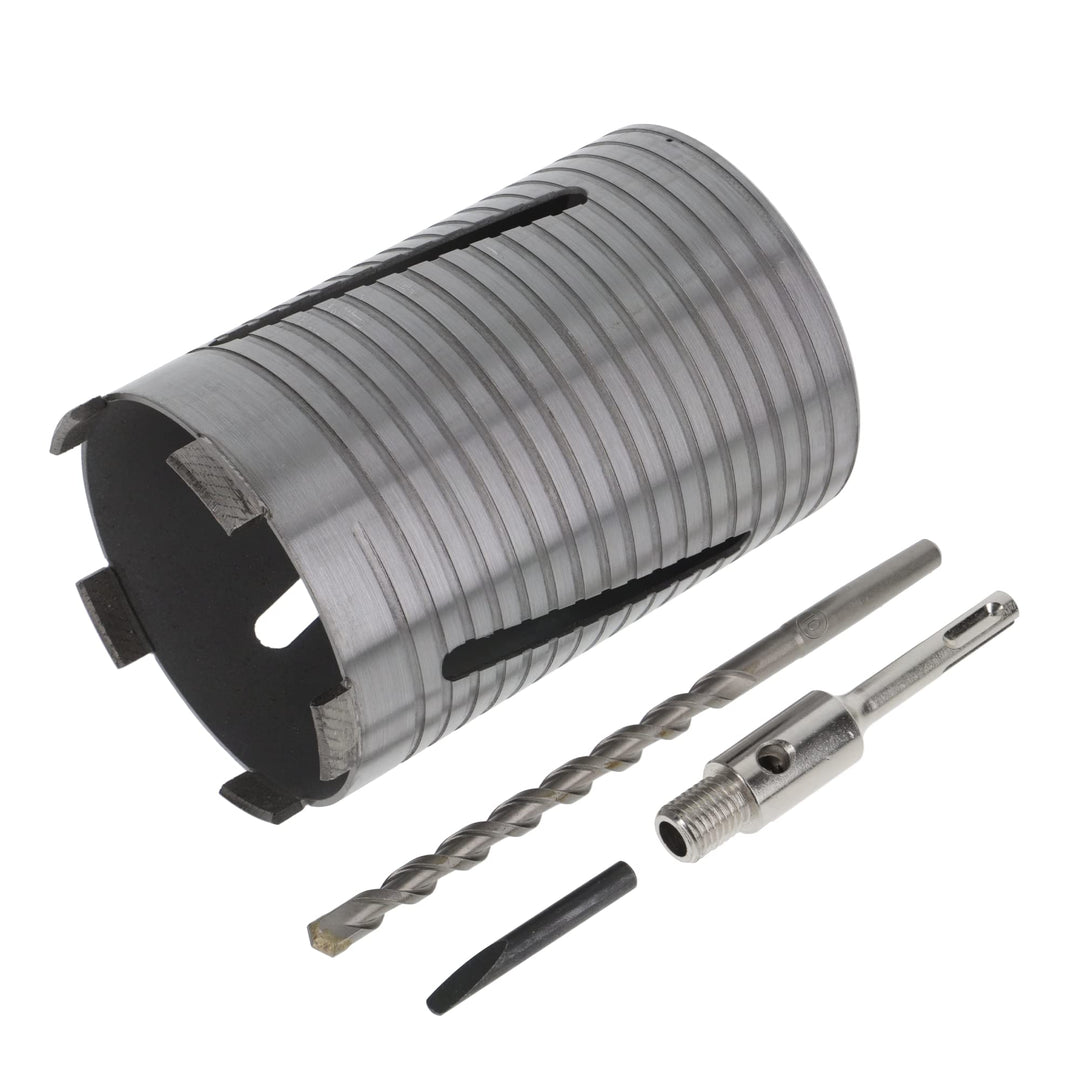 PRODIAMANT Diamant Bohrkrone ø 112mm Nutzlänge 150mm mit SDS Adapter lasergeschweisst für trocken Bo