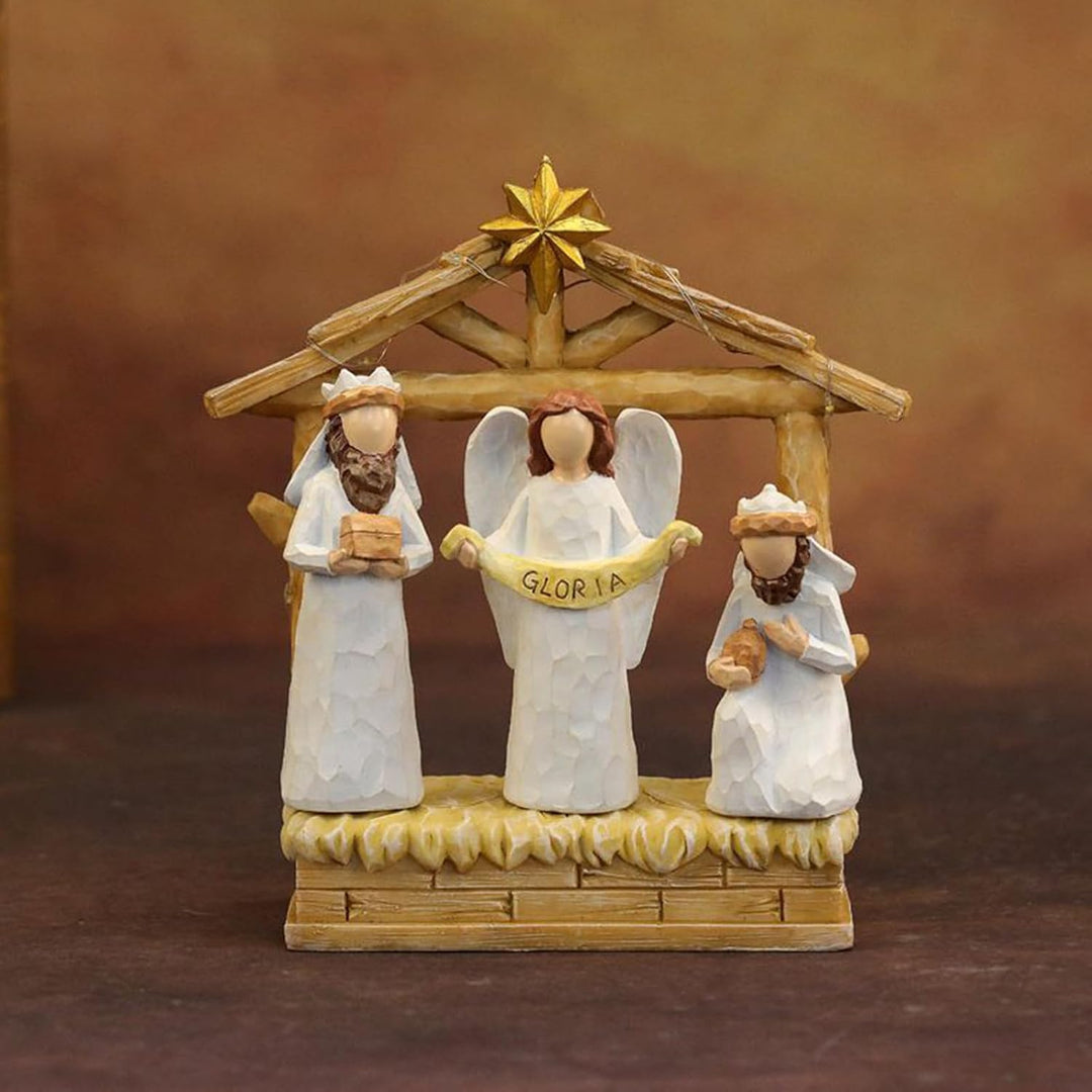 Generisch Weihnachtskrippe Set | Krippenszene Jesus Tischdekor - 12 Stück Krippe Weihnachtsdekoratio