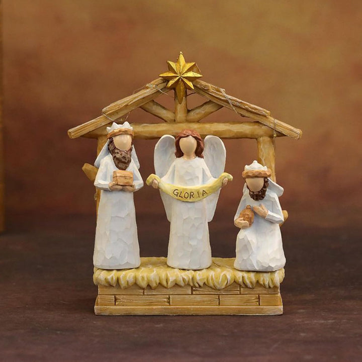 Generisch Weihnachtskrippe Set | Krippenszene Jesus Tischdekor - 12 Stück Krippe Weihnachtsdekoratio