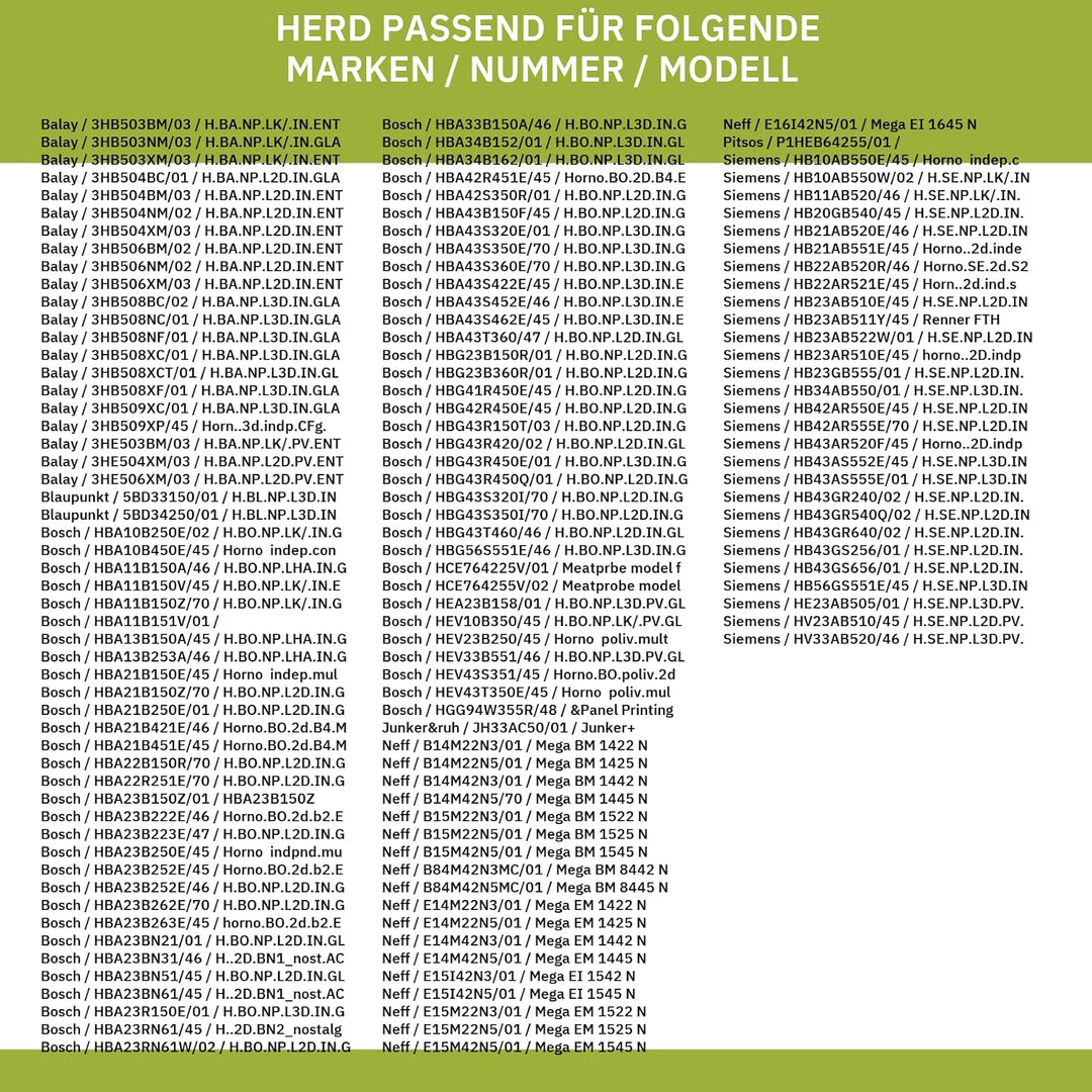 Türinnengitter kompatibel mit BOSCH 00741663 Lüftungsblende oben grau für Backofen Herd