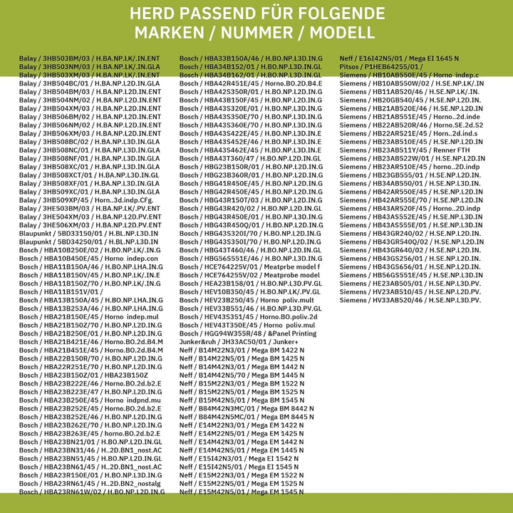 Türinnengitter kompatibel mit BOSCH 00741663 Lüftungsblende oben grau für Backofen Herd