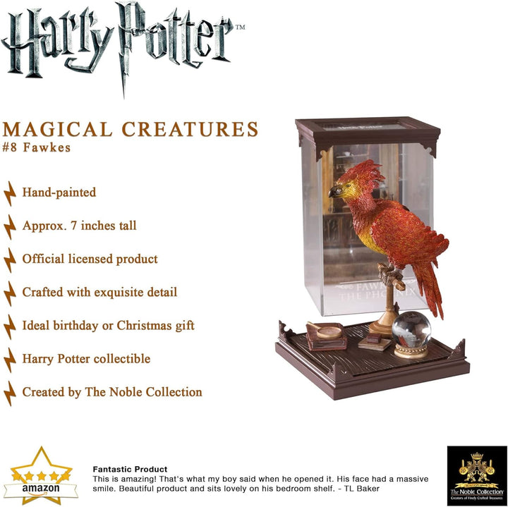 The Noble Collection - Magical Creatures Fawkes - Hand-Painted Magical Creature #8 - Officially Lice