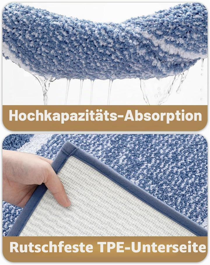 COLOR&GEOMETRY Kleine Badteppiche rutschfest Waschbar Absorbierende Badvorleger Weiche Badezimmertep