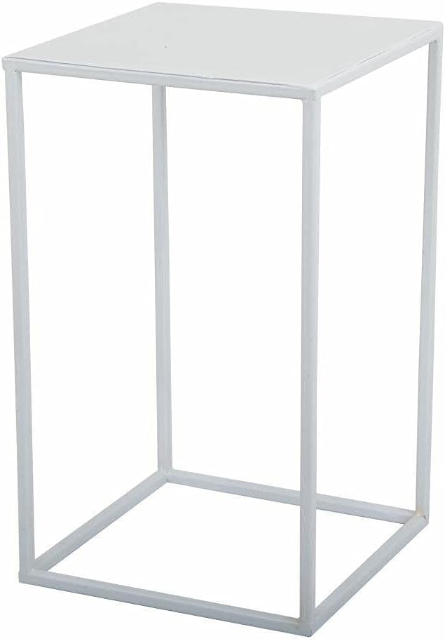 HowHomely Blumenständer Metall Weiss 40 cm Hoch - Solider und Robuster Blumenhocker Metall - Pflanze