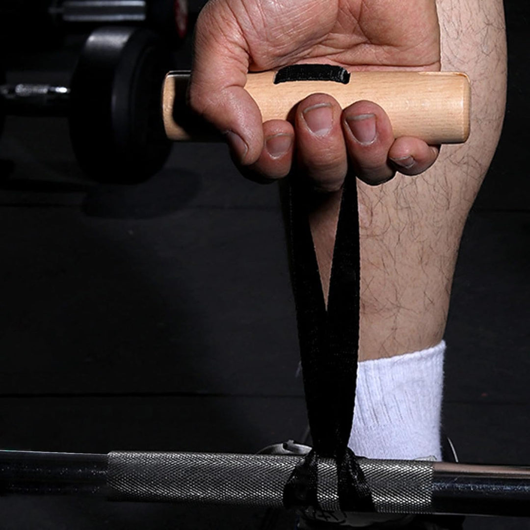 F Fityle 1 Paar Holz Klimmzuggriffe Handgriffe, Trainingsgriffe Fitness, Holz Griffkrafttrainer Hand