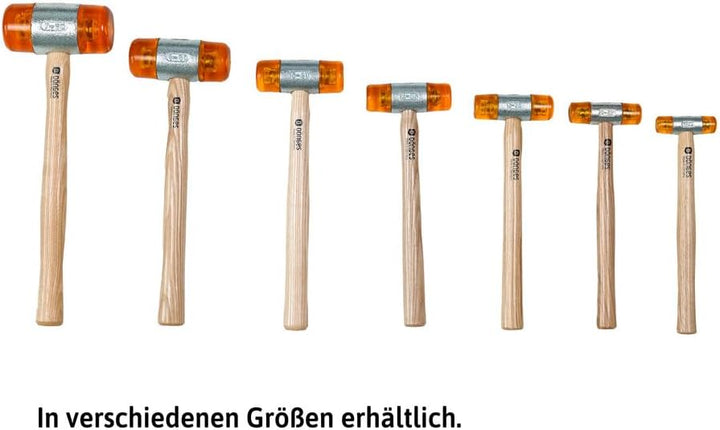 Dönges Rückschlagfreier Schonhammer mit lackiertem Eschenstiel | Ø 32 mm | 340 g leicht | Austauschb