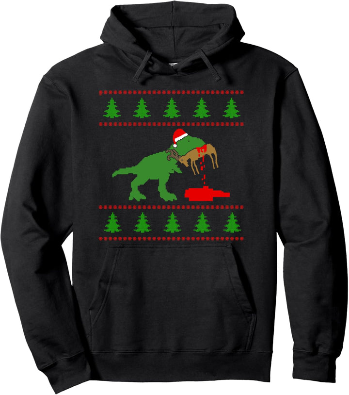Lustiger Ugly Christmas Sweater Geschenk T Rex Rentier Xmas Pullover Hoodie