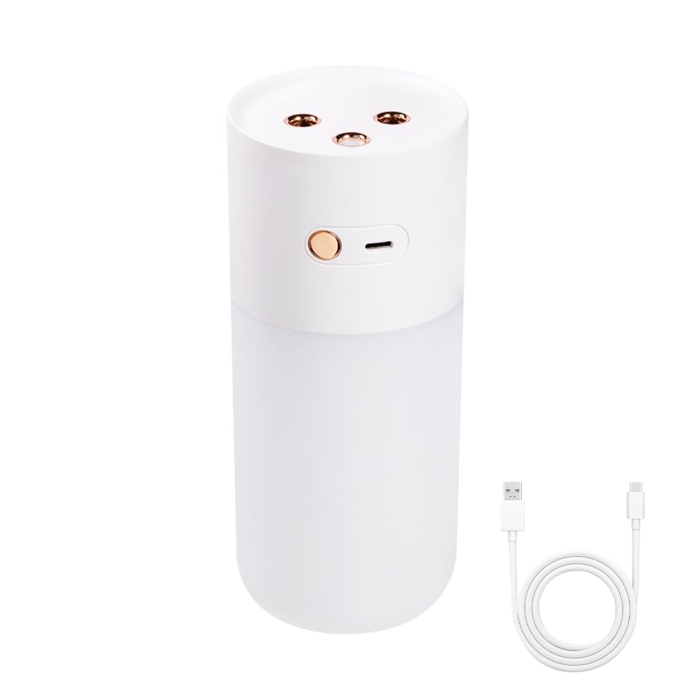 Tragbarer Luftbefeuchter, Leiser Luftbefeuchter mit Doppeldüse, Desktop Mini Luftbefeuchter mit Kühl