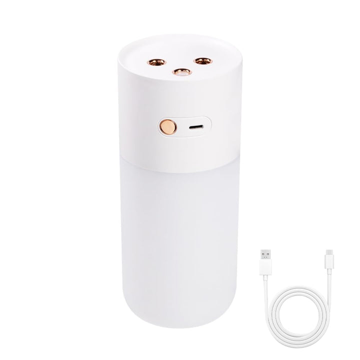 Tragbarer Luftbefeuchter, Leiser Luftbefeuchter mit Doppeldüse, Desktop Mini Luftbefeuchter mit Kühl