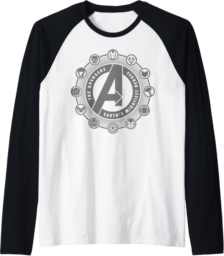 Marvel Avengers Character Circle Logos Raglan