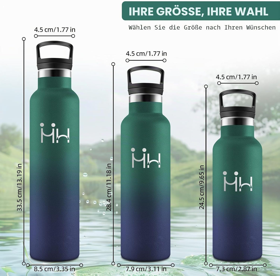 HoneyHolly Thermosflasche, 500ML BPA-Frei, Trinkflasche Edelstahl, Auslaufsichere Isolierflasche Dop