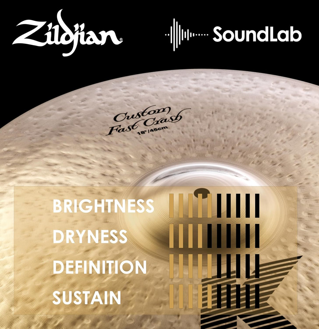 Zildjian K Custom Series - 18" Fast Crash Cymbal - Brilliant finish 18 Zoll, 18 Zoll