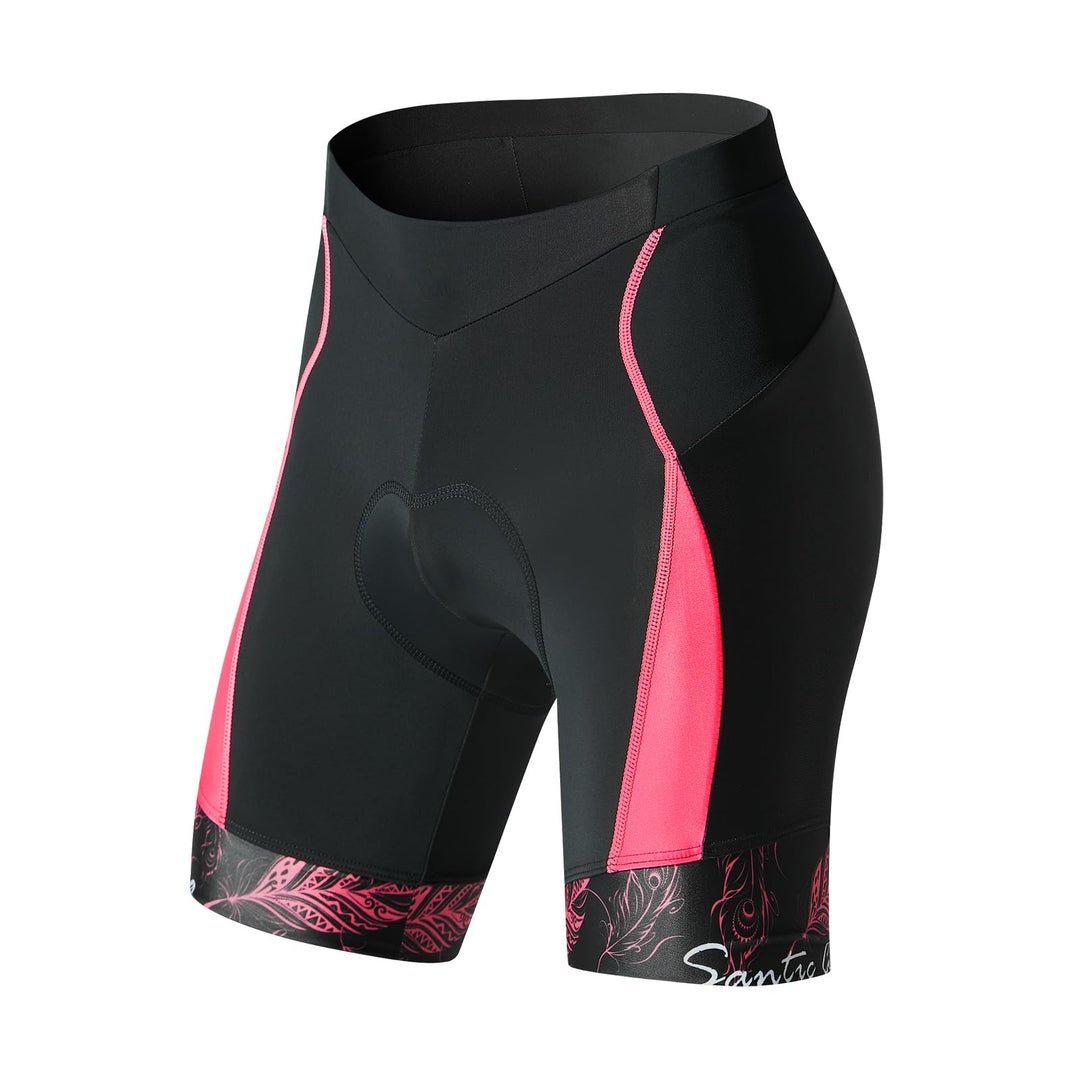 Santic Fahrradhose Damen Gepolstert Kurz Radlerhose Damen Radhose L 3-rosa, L 3-rosa