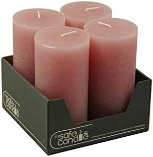 Rustikale Stumpenkerzen – 4 Stück - Wachskerzen/Rustickerzen/Adventskerzen Weihnachten (Antik Rosa,