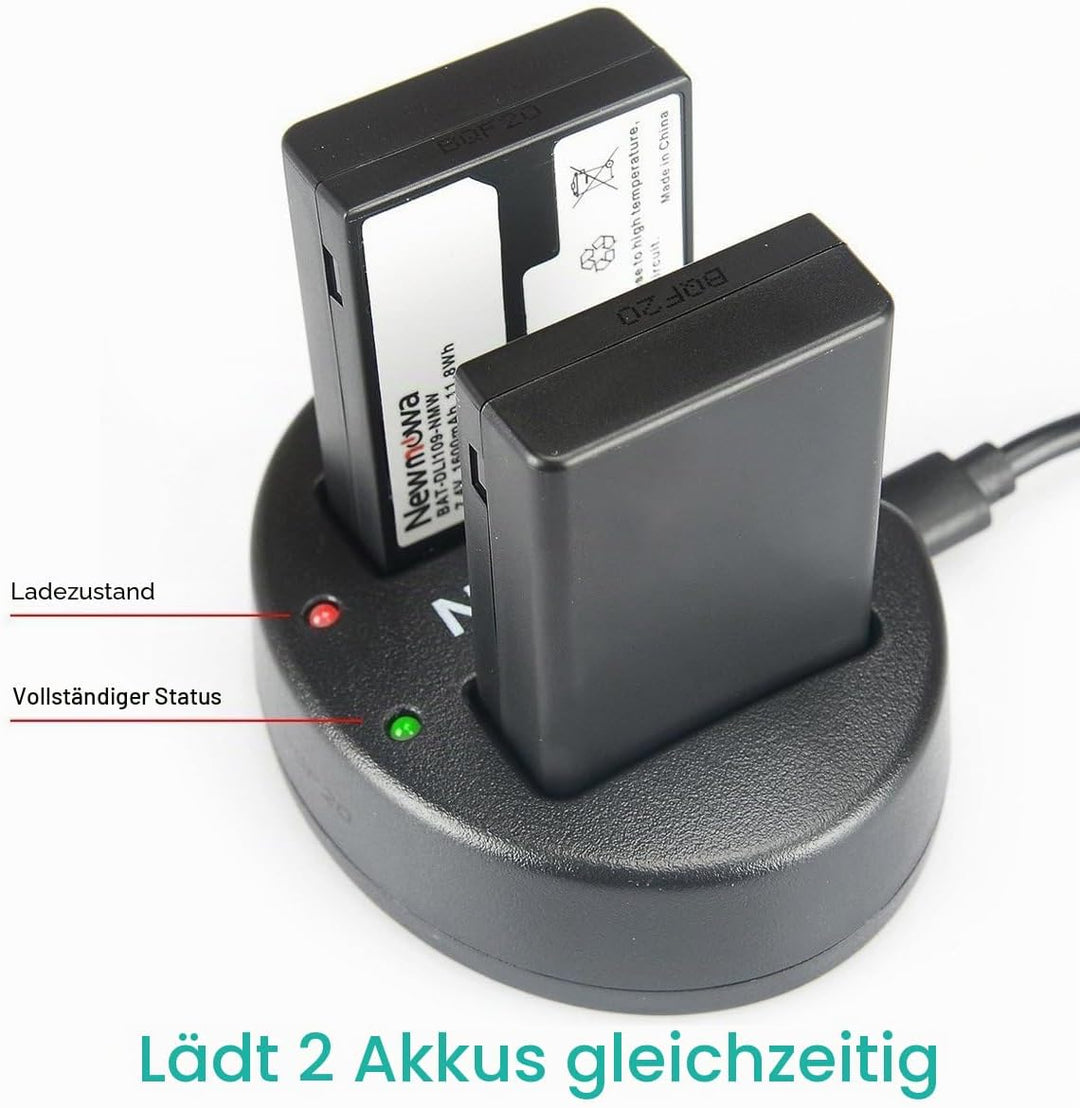Newmowa Ersatz Akku D-LI109 (2er Pack) und Tragbar USB Ladegerät Kit für Pentax D-Li109 Pentax K-R K
