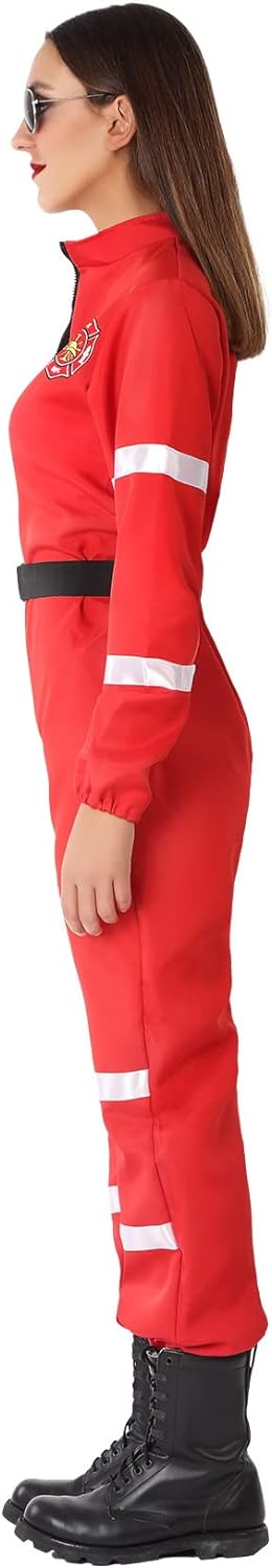 ATOSA Damen 66217 M-L Rotes Frauen-Feuerwehrmann-Kostüm, Rojo