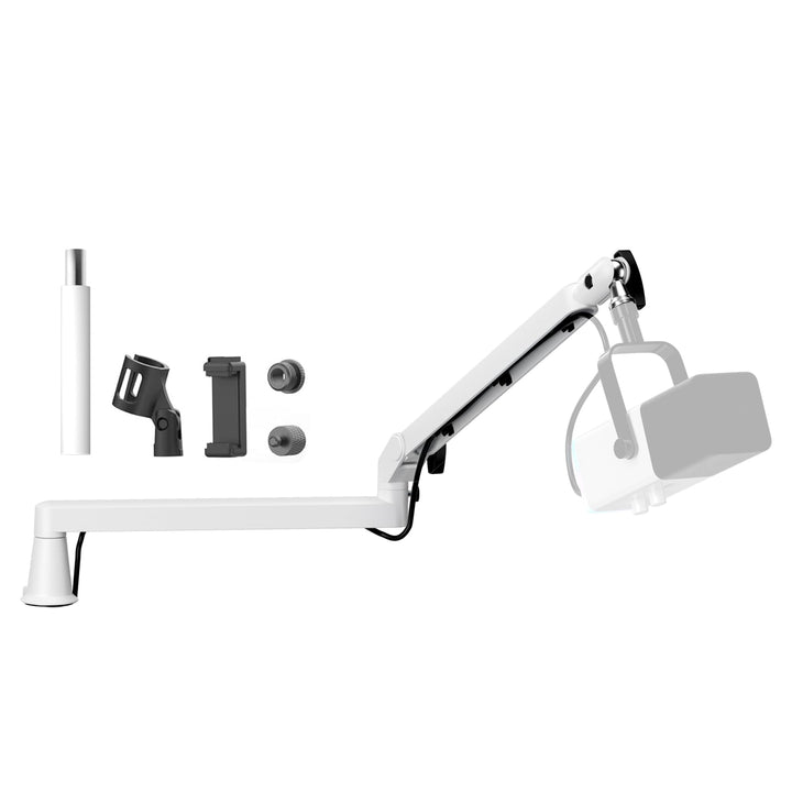 Mikrofonarm Niedrigprofil mit 15cm Verlängerung, Verstellbarer Mikrofonarm aus Metall, Kabelmanageme