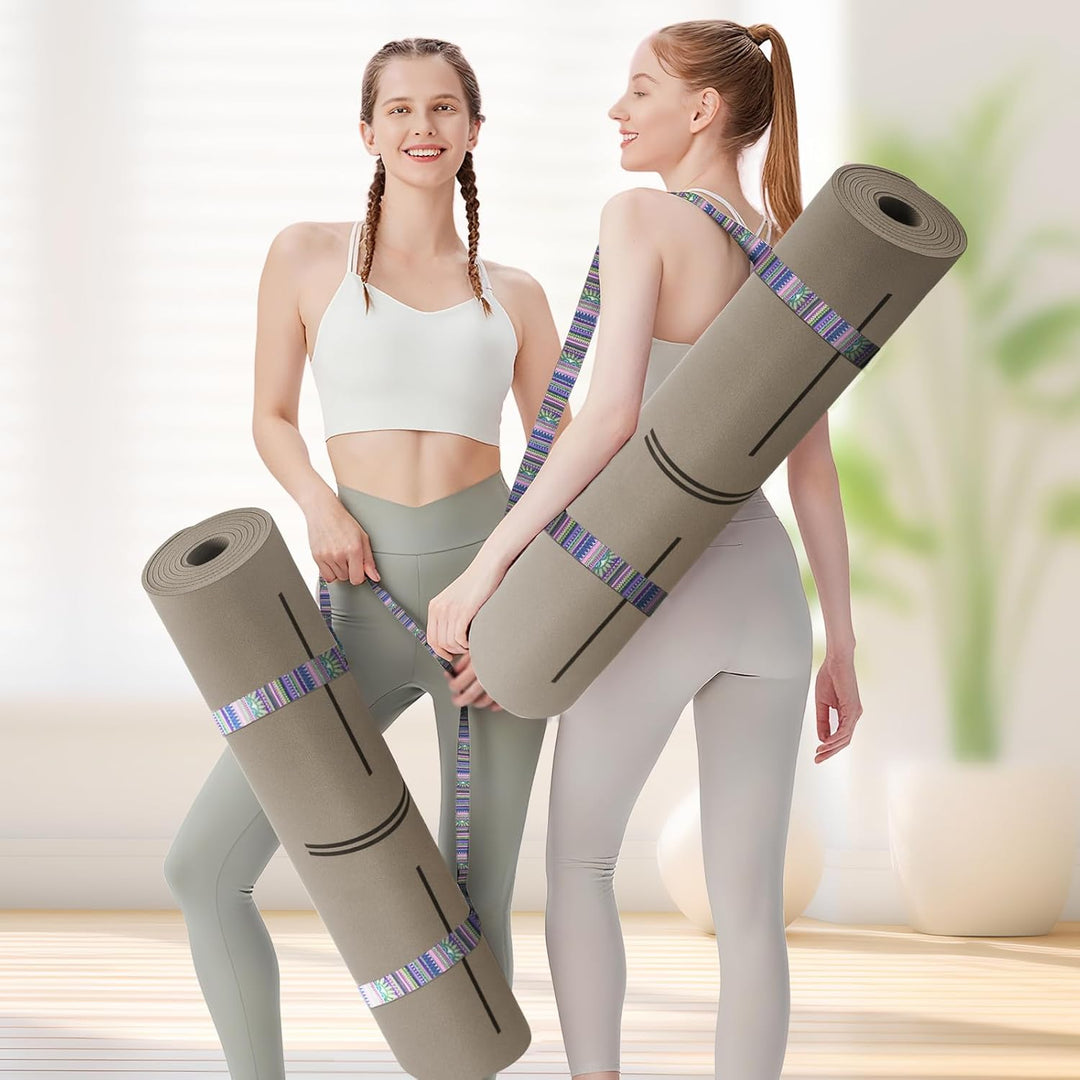 Yogamatte aus ECO Naturkautschuk & Hhautfreundlichem TPE, Extrem Rutschfest, Ausrichtungslinien, Ein