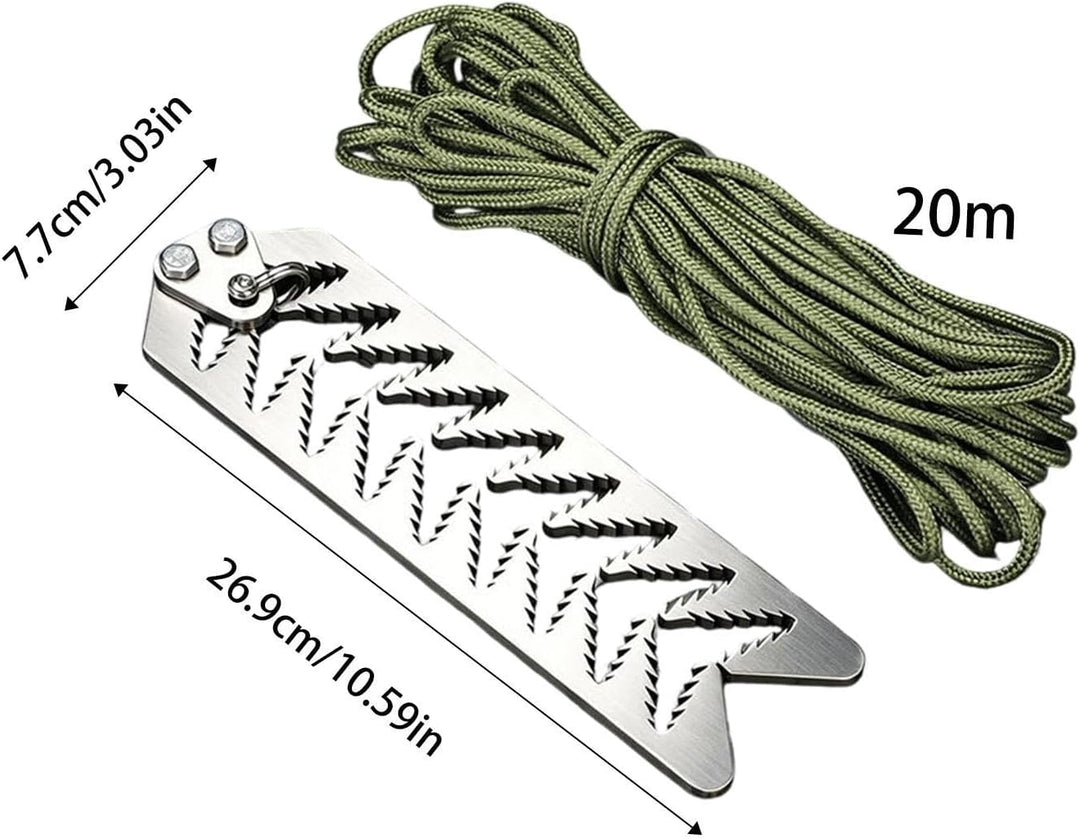 Aquatic Grass Cutter, Foldable Serrated Blade, Plant Catcher | 65.6ft Rope for Efficient Water Weed