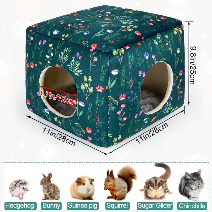 Meerschweinchen Haus 2 eingange – Waschbares Kaninchenbett &amp; Kuschelhöhle – Versteck für Kaninchen,