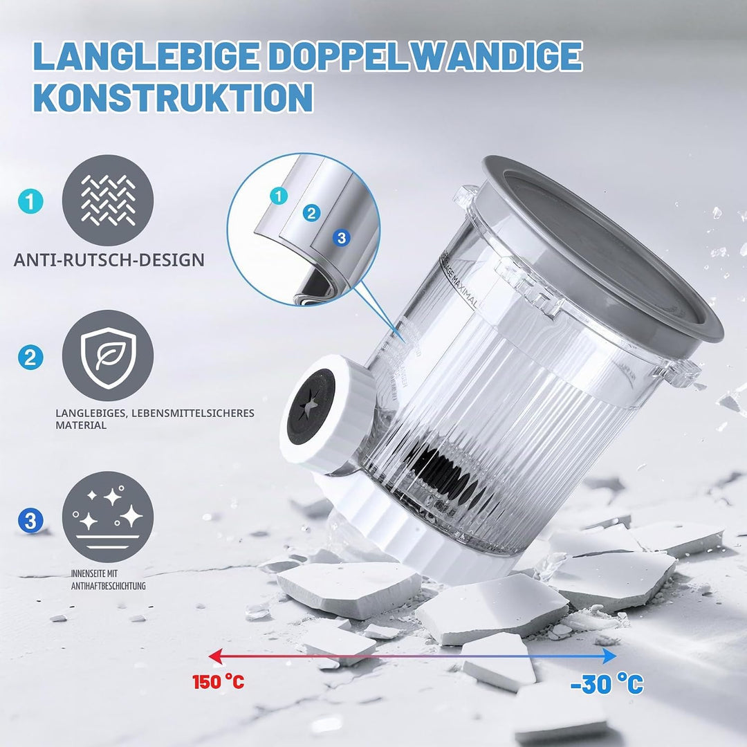 4 Stück Behälter für Ninja Swirl by CREAMi, Swirl Pints und Deckel Kompatibel mit Ninja NC700/NC701E
