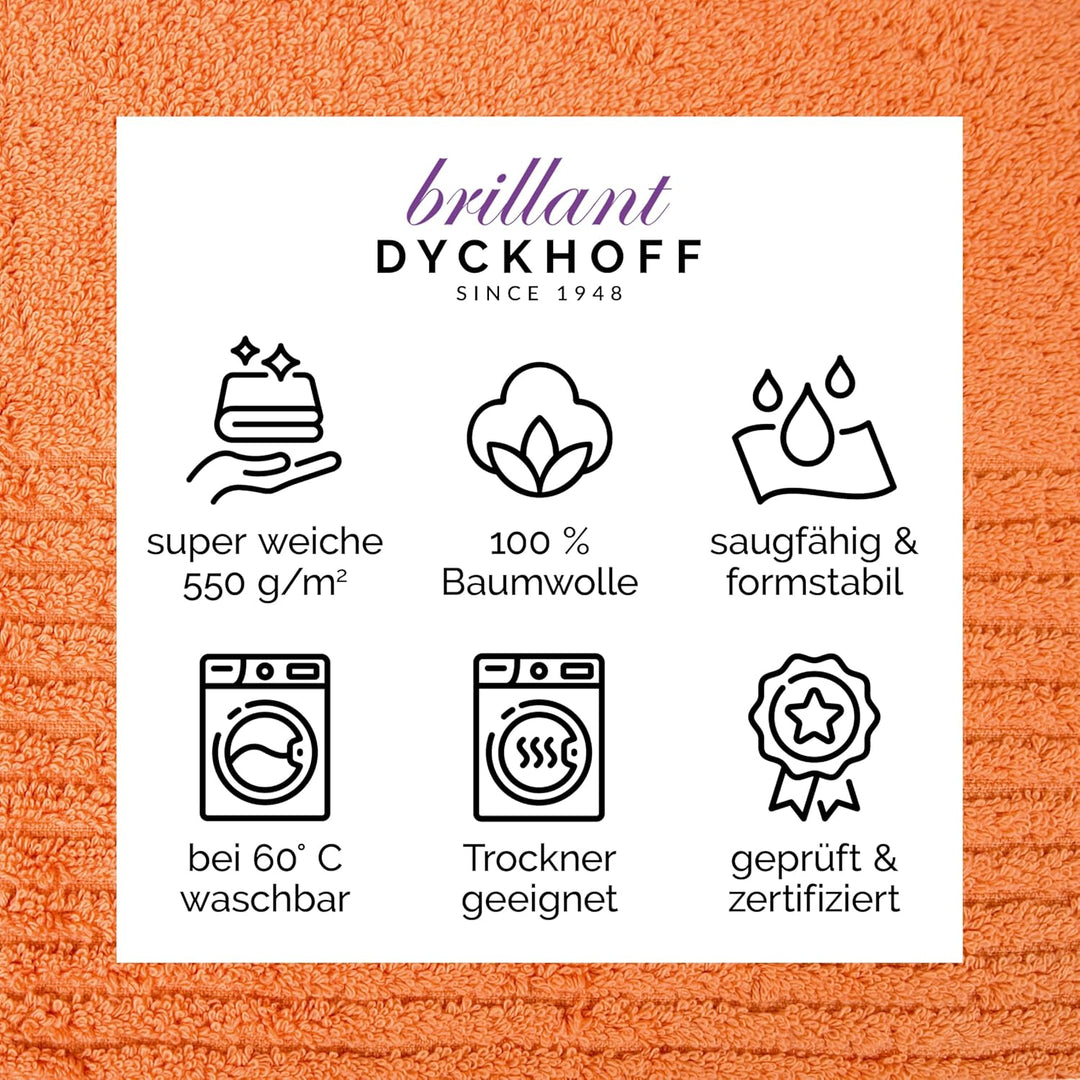 Dyckhoff 0410996715 Handtuchset "Brillant", 2 Badetücher / Duschtücher 70 x 140 cm und 4 Handtücher