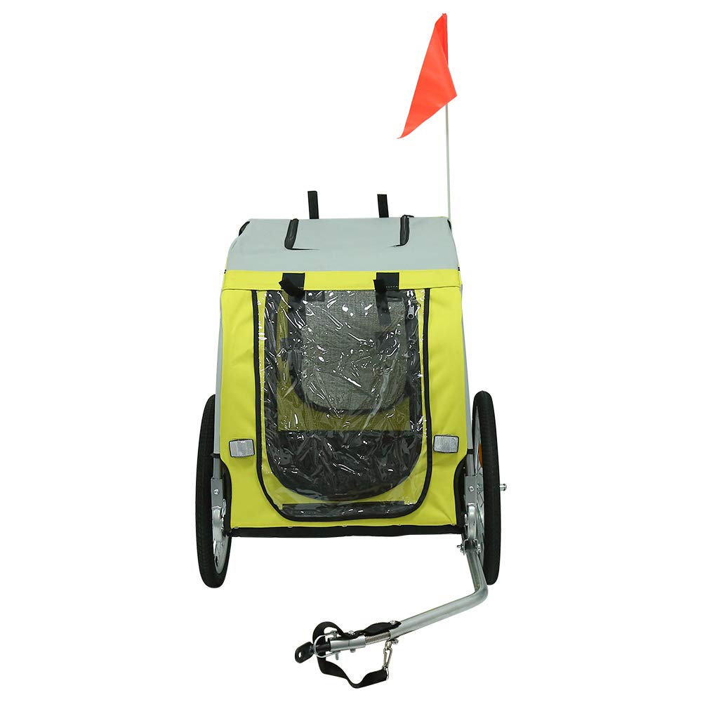 Fahrradanhänger, Fahrrad Anhänger für Hunde, Hundefahrradanhänger mit Reflektoren &amp; Lleine, Hundebug