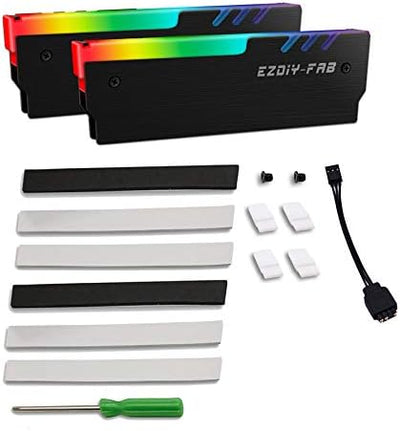 EZDIY-FAB ARGB RAM Kühler RGB DDR Kühlkörper(mit 5V 3-Pin Motherboard ASUS Aura Sync,GIGABYTE RGB Fu