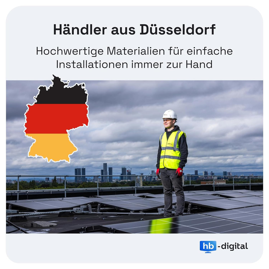 HB-DIGITAL 10m Solarkabel H1Z2Z2-K TÜV Rheinland geprüft 6mm2 UV-beständig flexibel PV Kabel Reines
