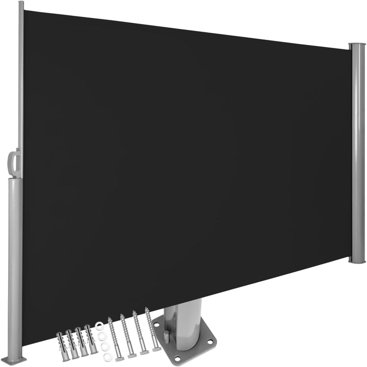 tectake blickdichte Aluminium Seitenmarkise, Wind- und Sichtschutz für Balkon, Garten und Terrasse,