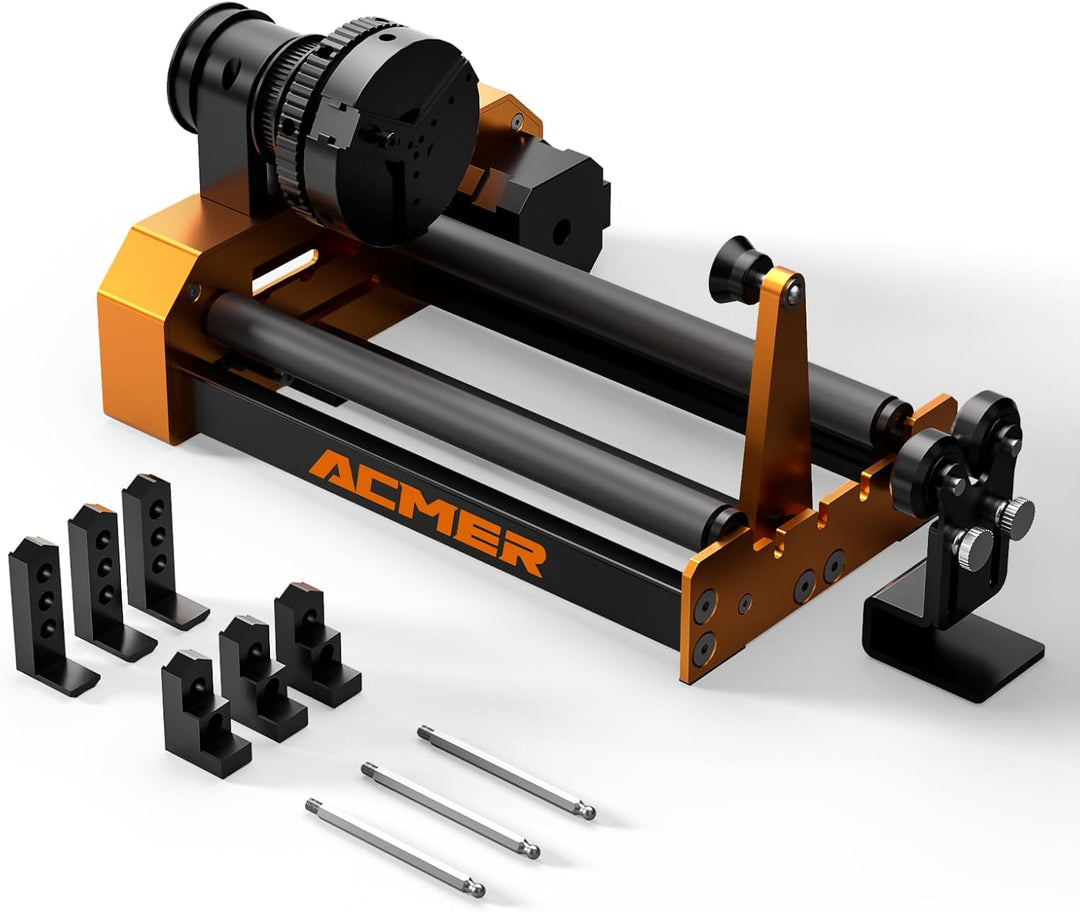 ACMER M4 Laser Rotary Roller Laser-Drehrolle, Lasergravierer Y-Achsen-Drehrolle 360° mit 3-150 mm Gr