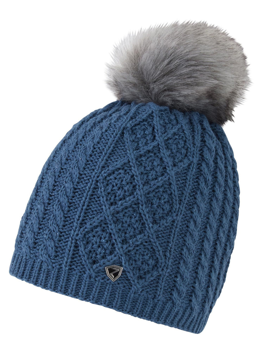 Ziener Damen Mütze | gestrickt, warm, Kunstfellbommel Illhorn Einheitsgrösse hale navy, Einheitsgrös