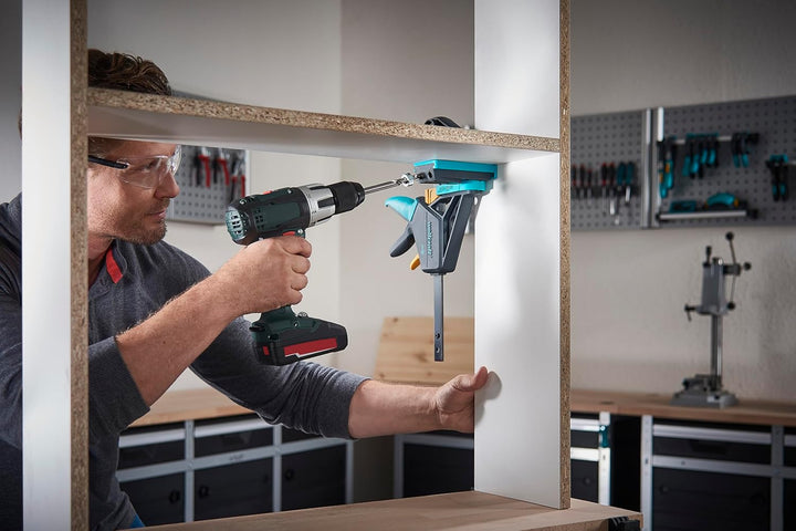 wolfcraft Undercover Jig-Set 4642000 | Zuverlässige Bohrhilfe mit Schrauben für Holzverbindungen und