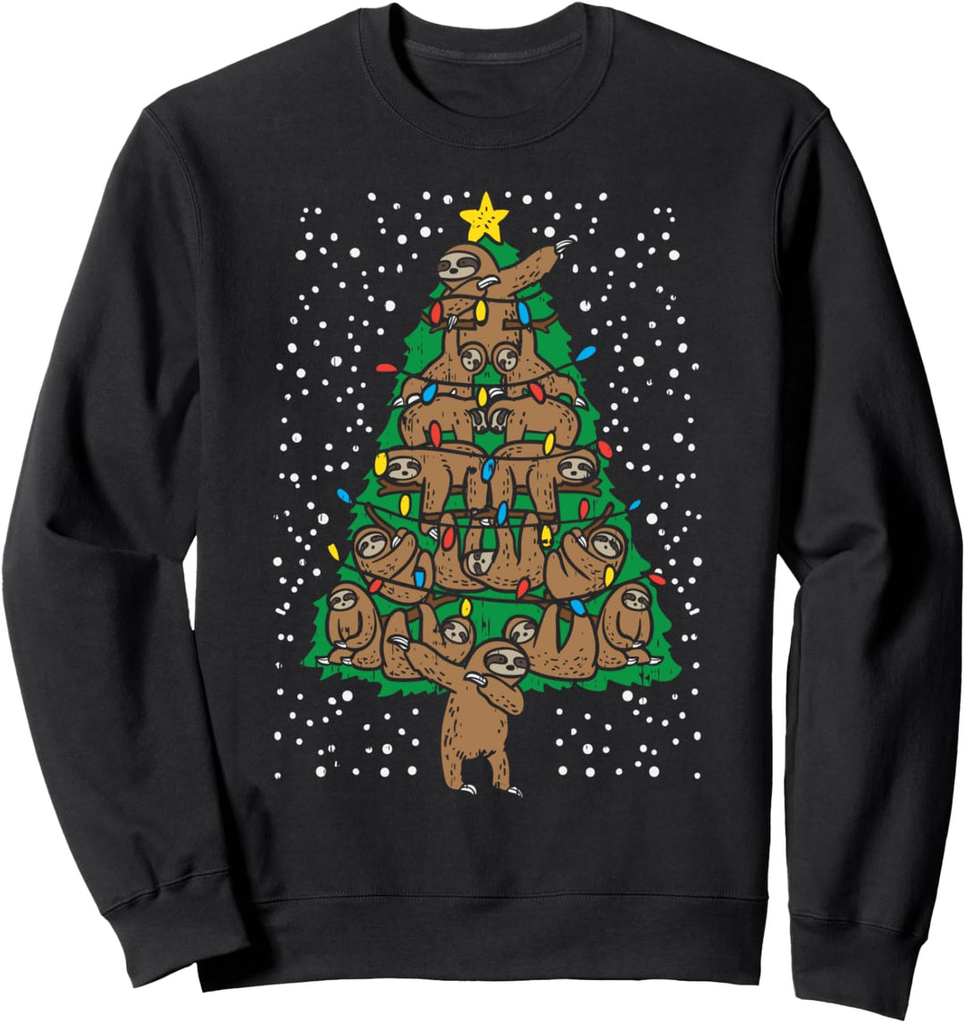 Sloth Christmas Tree Funny Merry Slothmas Lazy Animal Gift Sweatshirt