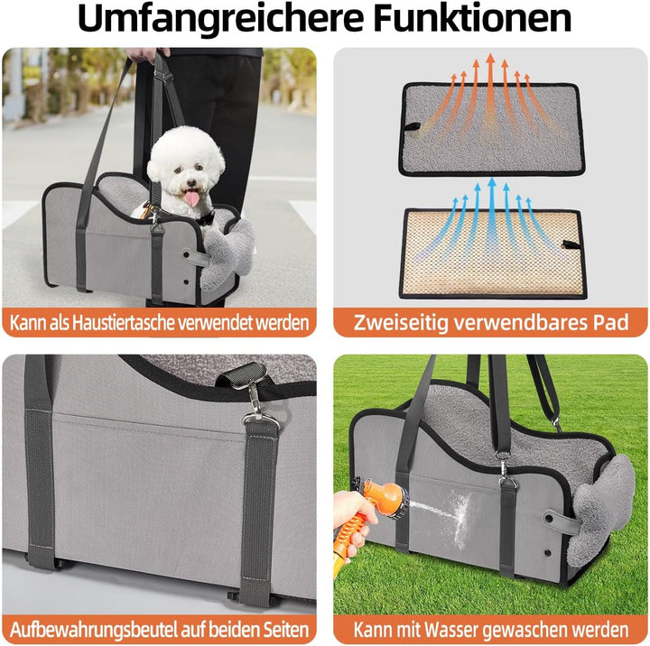 Auto-Hundesitz für Kleine Hunde & Katzen | Sicherer Hunde-Sitz mit Doppelter Befestigung, Wasserdich