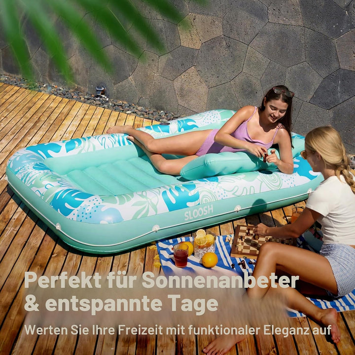SLOOSH Aufblasbare Tanning Pool, 70" x 46"/ 85" x 57" Grosse aufblasbarer Luftmatratze für Erwachsen