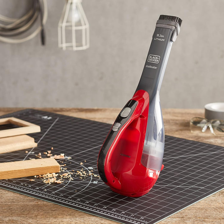 BLACK+DECKER Akkusauger Dustbuster DVA315J, Kirsche,Rot, 10.8 V 10,8 V (16,2 Wh), 10,8 V (16,2 Wh)