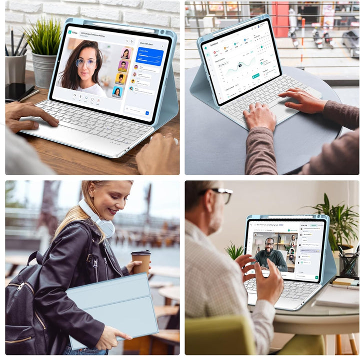 IVEOPPE Hülle mit Tastatur für iPad Pro 11" M5 2025/M4 2024 Con Touchpad, Deutsches QWERTZ Layout, M