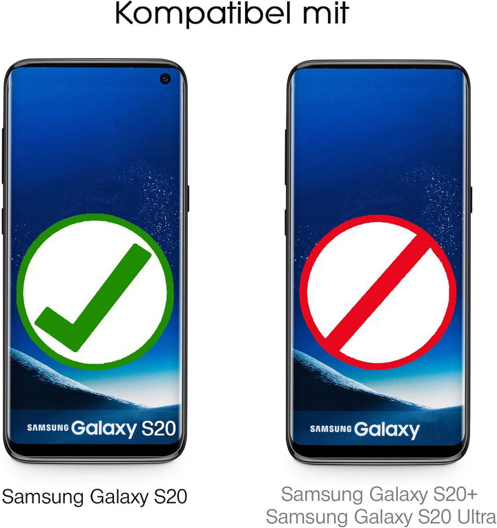 WIIUKA Echt Ledertasche - TRAVEL - Hülle für Samsung Galaxy S20, mit Kartenfach, extra Dünn, Tasche