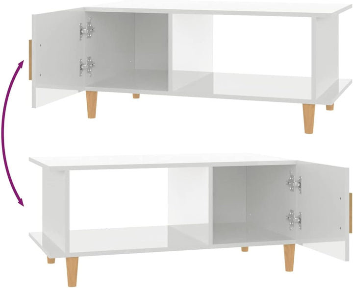 Tidyard Couchtisch Modernes Design Beistelltisch mit Fach und Ablage Wohnzimmertisch Kaffeetisch Sof