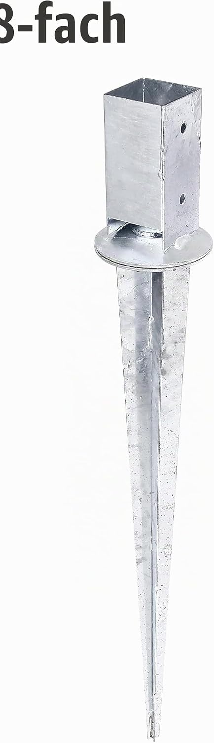Alberts 8er Set Einschlag-Bodenhülse | für Vierkantholzpfosten | feuerverzinkt | 71 x 71 mm | Gesamt