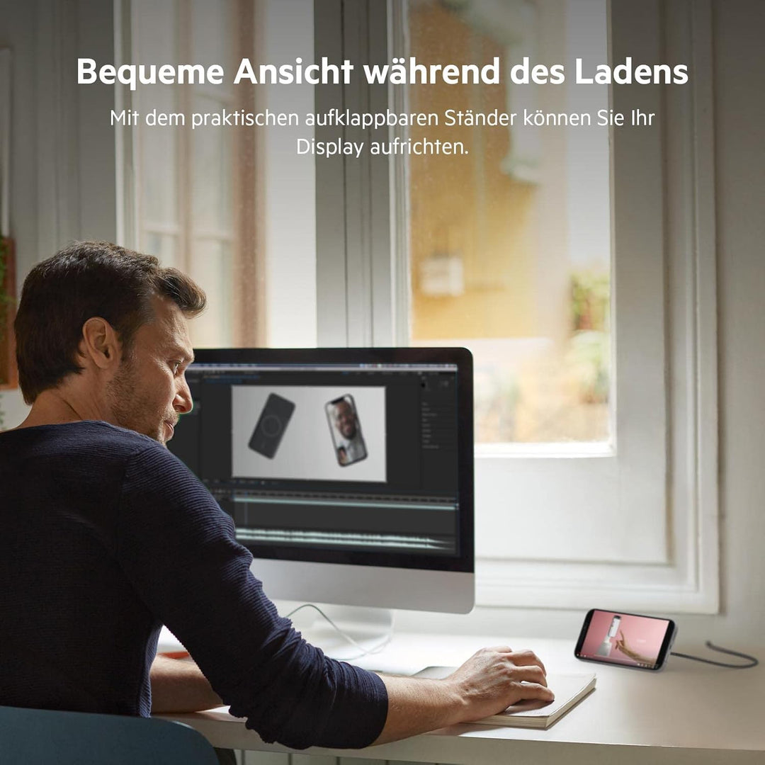 Belkin tragbares drahtloses Ladepad mit MagSafe (schnelles Laden mit bis zu 15 W, mit iPhone 13, 13