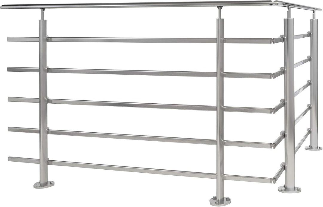 DOLLE Geländer aussen, 150 cm, Aluminium, Bodenmontage, Tropfendesign | Komplettes Bausatz-Set zur B