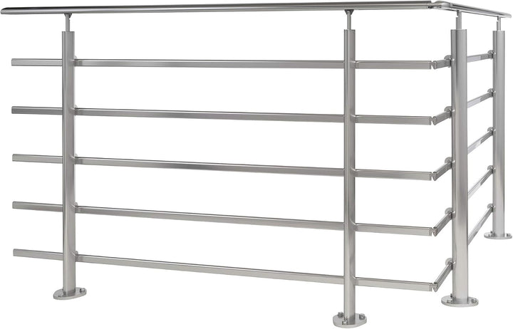 DOLLE Geländer aussen, 150 cm, Aluminium, Bodenmontage, Tropfendesign | Komplettes Bausatz-Set zur B