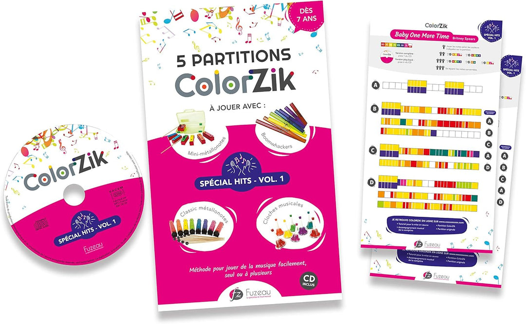 Fuzeau - Colorzik CD-Booklet "Special Hits" – Spielerische Methode zum Spielen ohne Solfege – 5 bunt